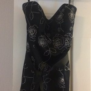 WHBM black strapless dress